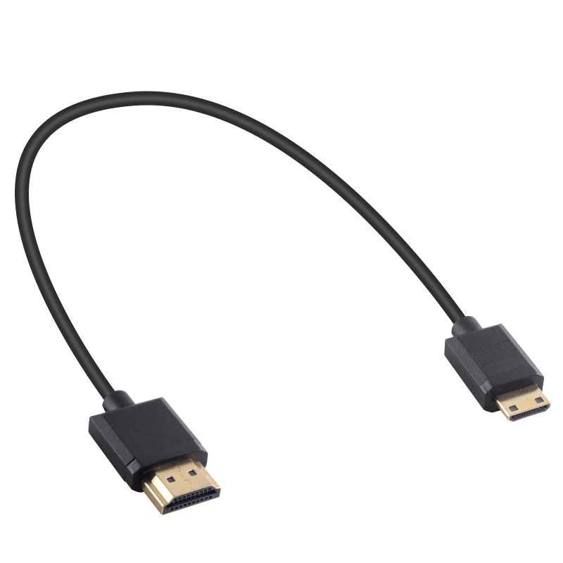 Duttek Short Mini HDMI to HDMI Cable 1FT/30cm, Ultra Slim/Flexible Soft Mini HDMI Male to HDMI Male Supports High-Speed 4K@60Hz, 3D, 18Gbps, 1080P for Projector, Monitor, Camcorde - Image 1